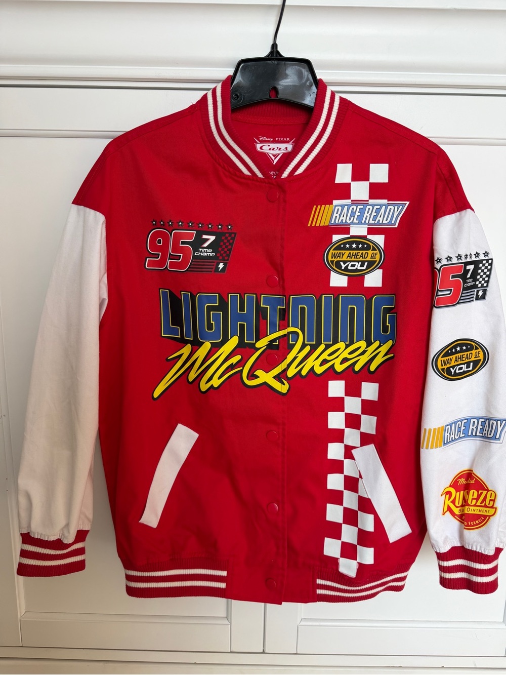 Disney Red and White Lightning McQueen Racing Jacket XS